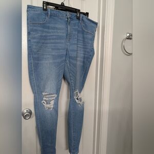 Blue Distressed Women Jeans